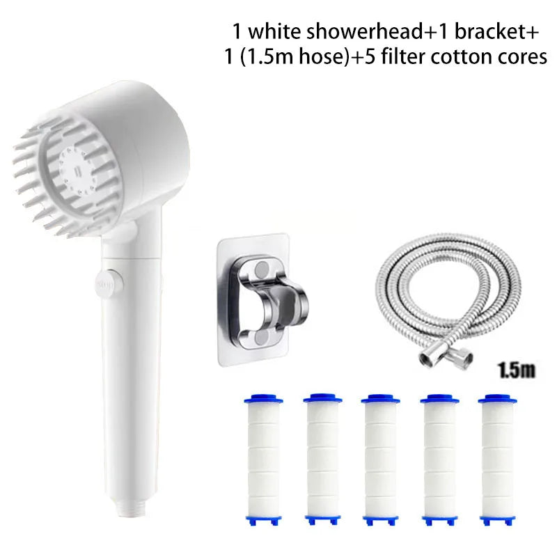 Three-Setting Showerhead with Pressure Boost