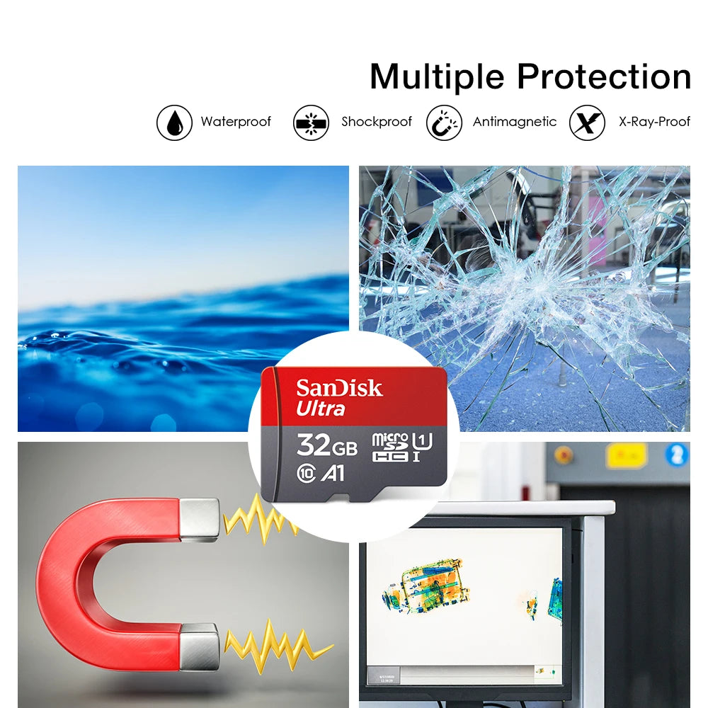 High-Speed microSD Card (64GB, 32GB, 16GB, 128GB) with Adapter