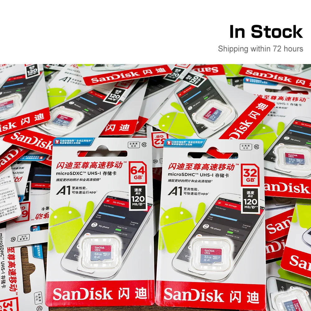 High-Speed microSD Card (64GB, 32GB, 16GB, 128GB) with Adapter