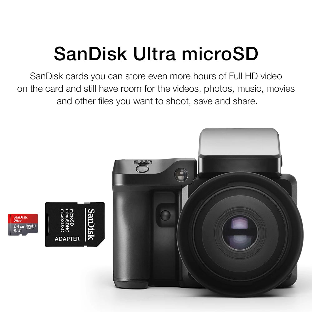 High-Speed microSD Card (64GB, 32GB, 16GB, 128GB) with Adapter