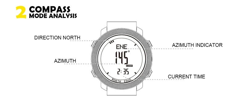 Men's Multi-Function Sports Watch: Altimeter, Barometer, Compass