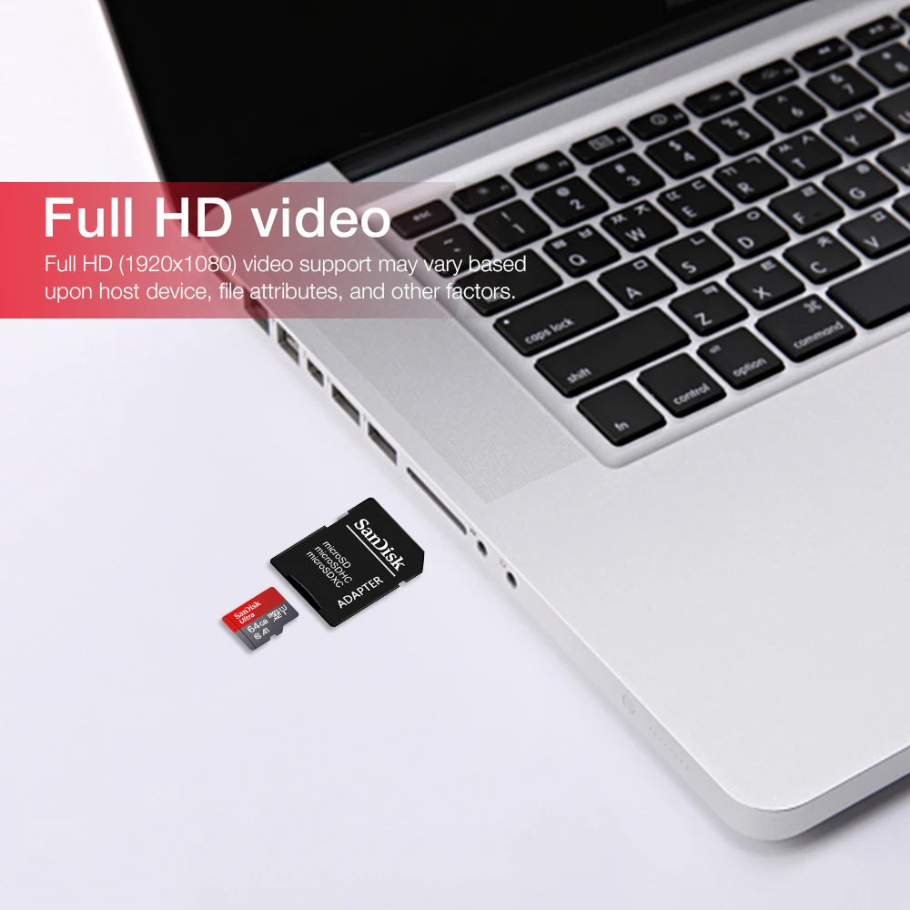High-Speed microSD Card (64GB, 32GB, 16GB, 128GB) with Adapter
