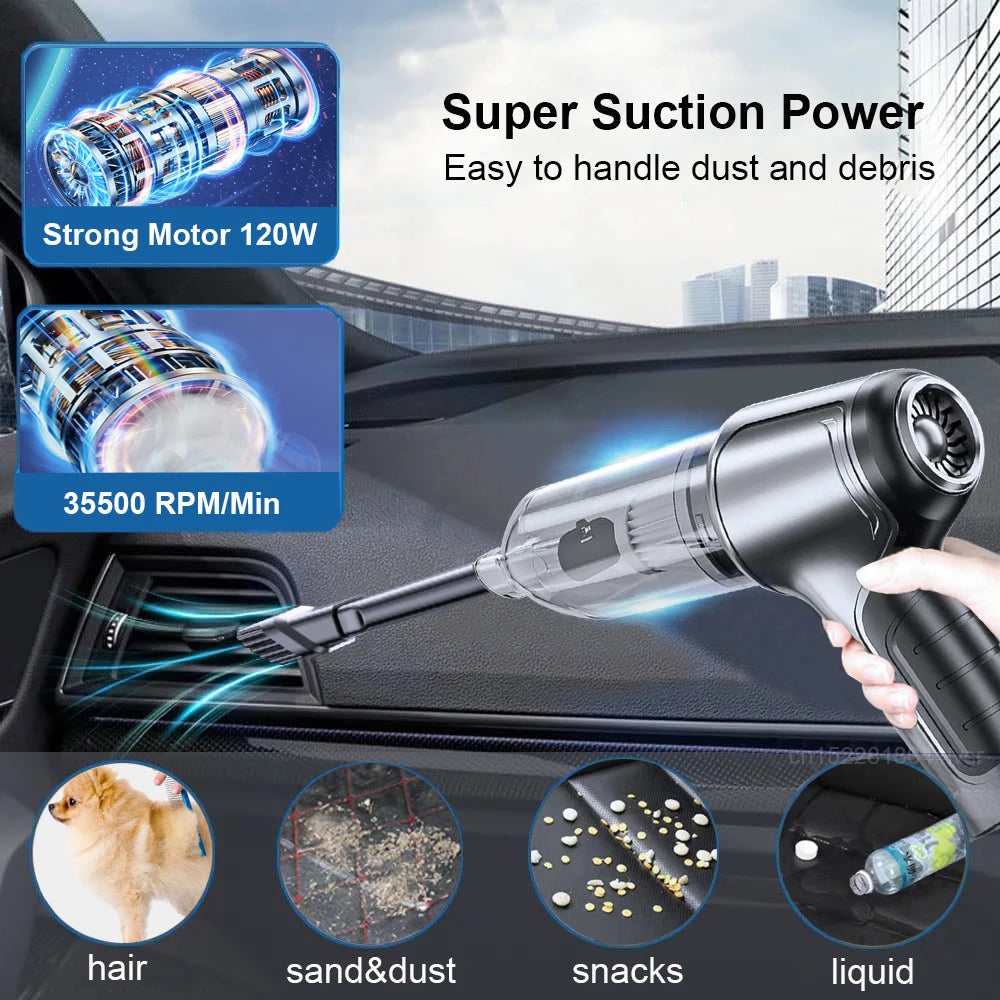 Wireless Car Vacuum: 95000PA Suction