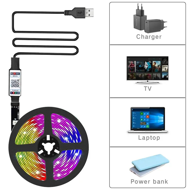USB & App Controlled LED Strip Lights for Home Decor