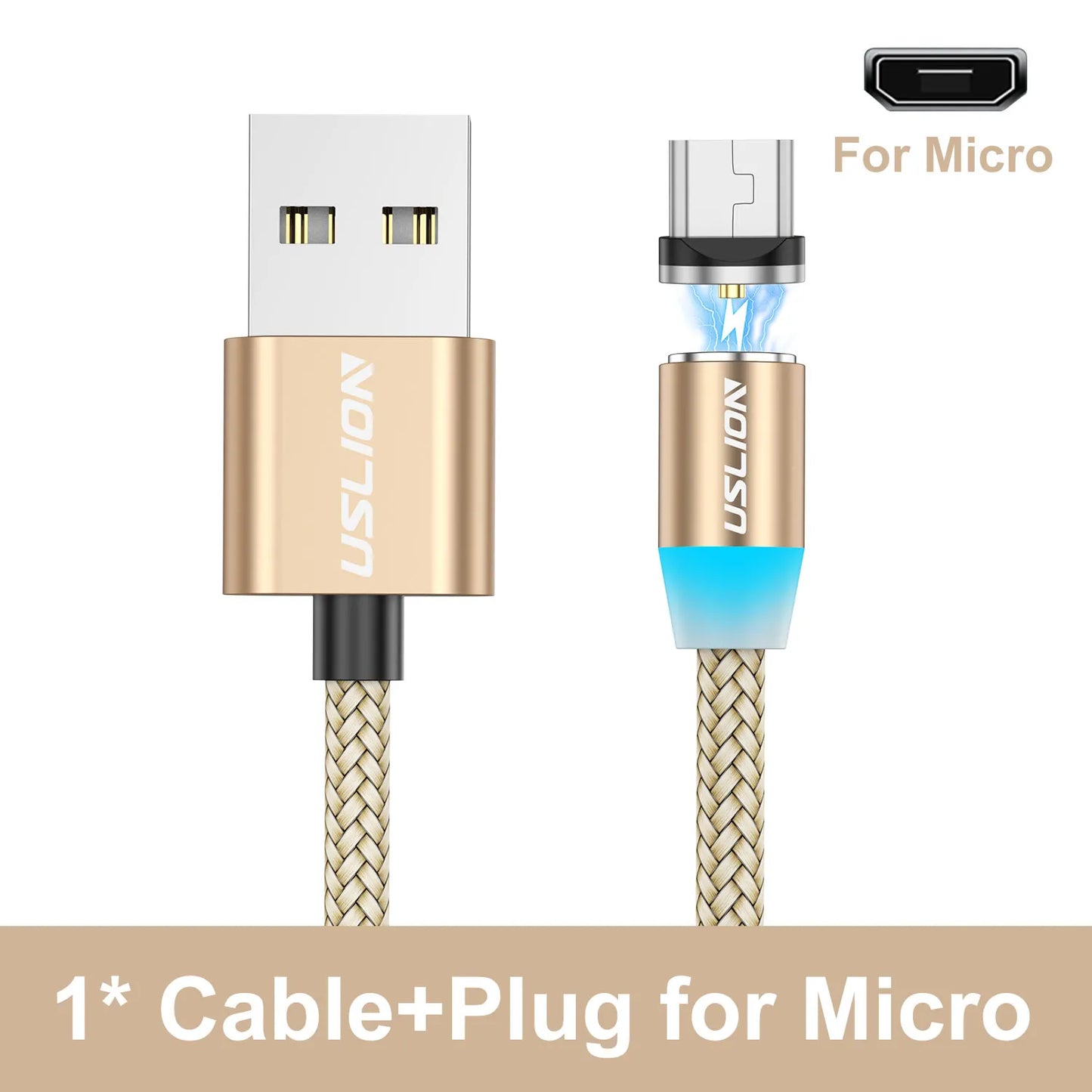 Cable Magnético USB Tipo C Micro USB iPhone Carga Rápida Transferencia Datos LED