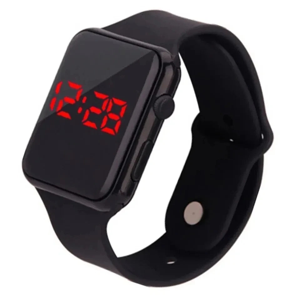 Reloj Digital LED Correa Silicona Negra Unisex