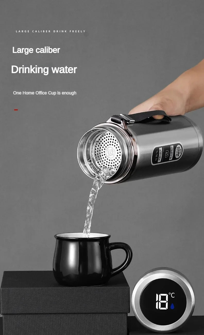 Insulated Thermos: 500ml to 1 Liter, Digital Temp Display