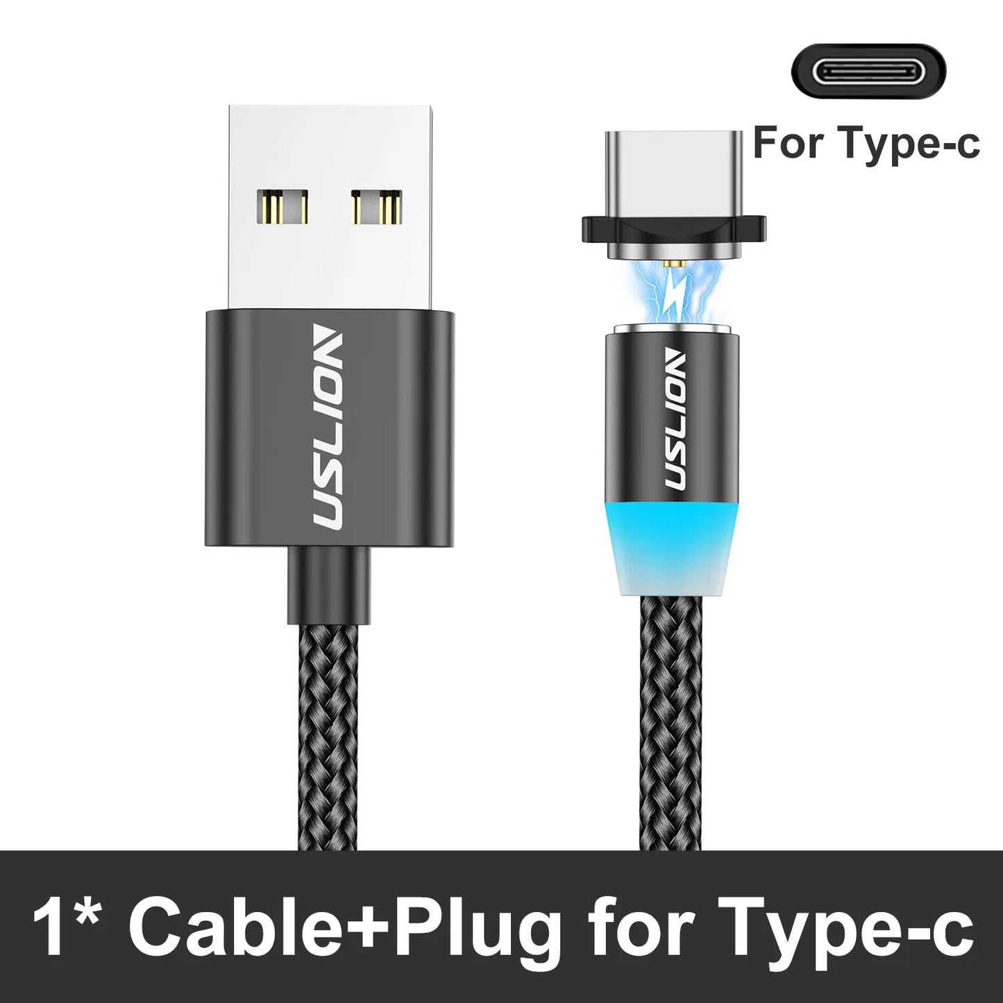 Cable Magnético USB Tipo C Micro USB iPhone Carga Rápida Transferencia Datos LED