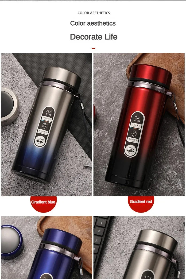 Insulated Thermos: 500ml to 1 Liter, Digital Temp Display