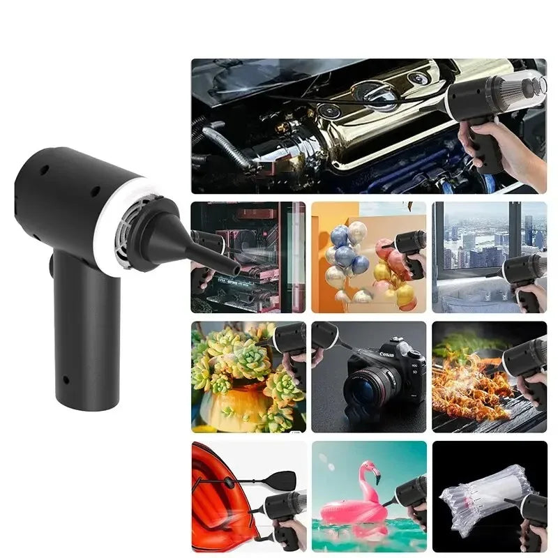 Portable Car Vacuum: USB Rechargeable, Wet & Dry