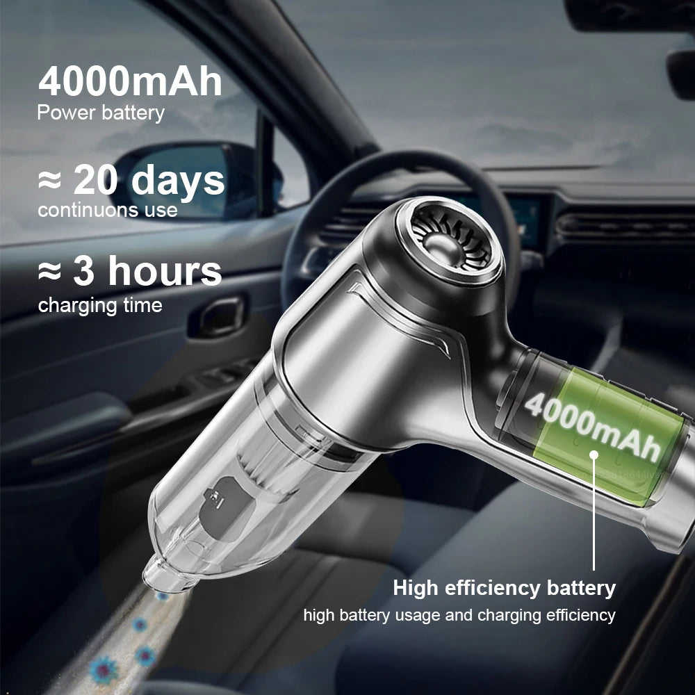 Wireless Car Vacuum: 95000PA Suction