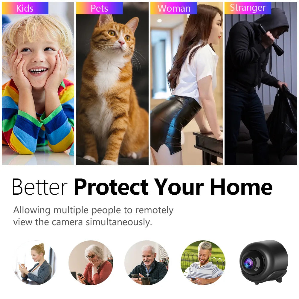 Mini Cámara WiFi Interior X5 con Visión Nocturna y Grabación de Audio y Video