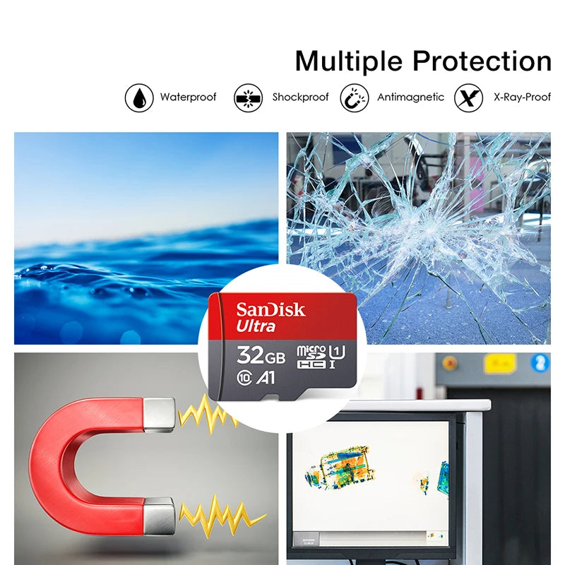 High-Speed microSD Card (64GB, 32GB, 16GB, 128GB) with Adapter