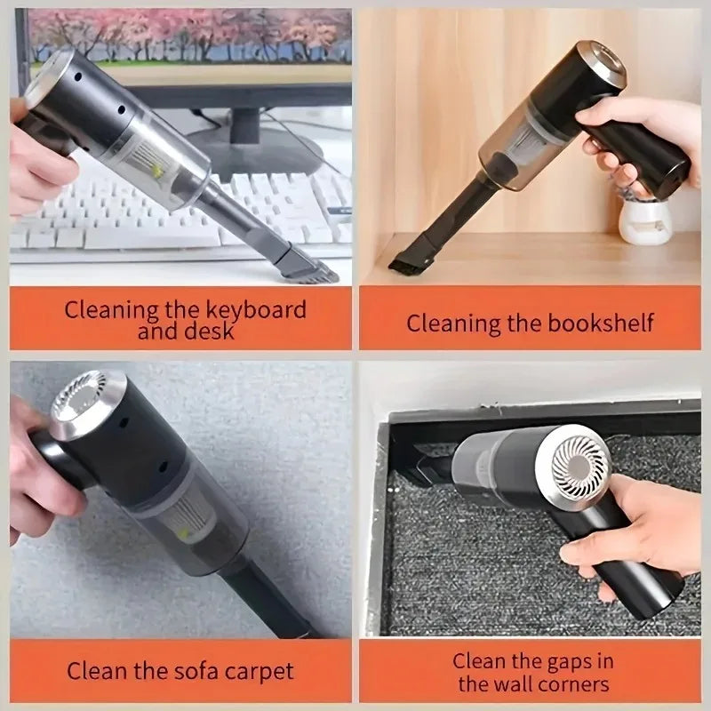 Portable Car Vacuum: USB Rechargeable, Wet & Dry