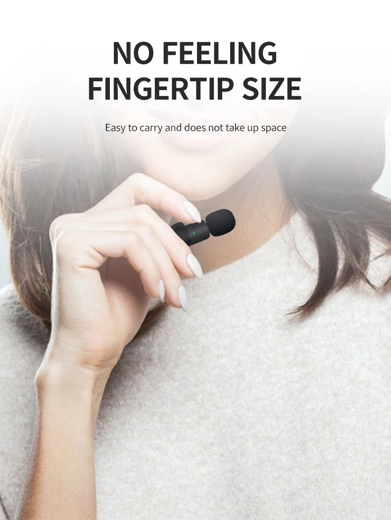 Micrófono Lavalier Inalámbrico 2.4G para Grabación de Audio y Video Compatible con iPhone y Android