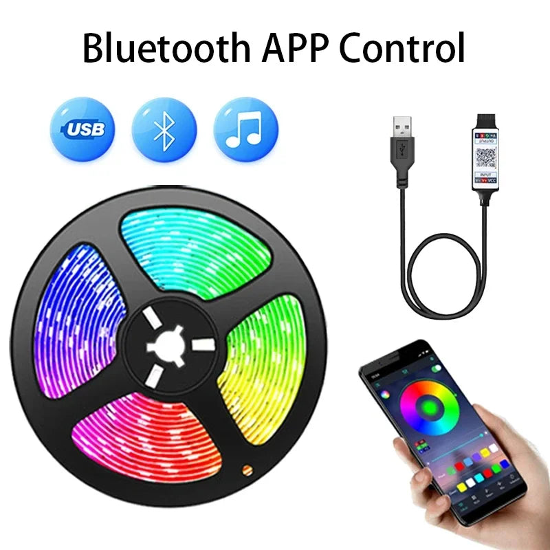 USB & App Controlled LED Strip Lights for Home Decor
