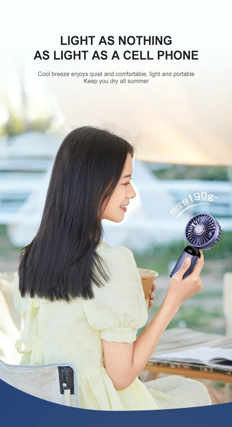 Hands-Free Cooling with Phone Mount: 5000mAh Battery