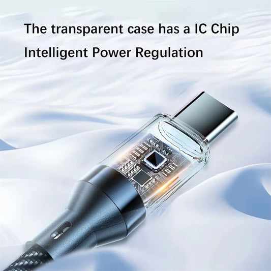 Cable USB Tipo C a Tipo C de 120W con Pantalla LED para Carga y Datos