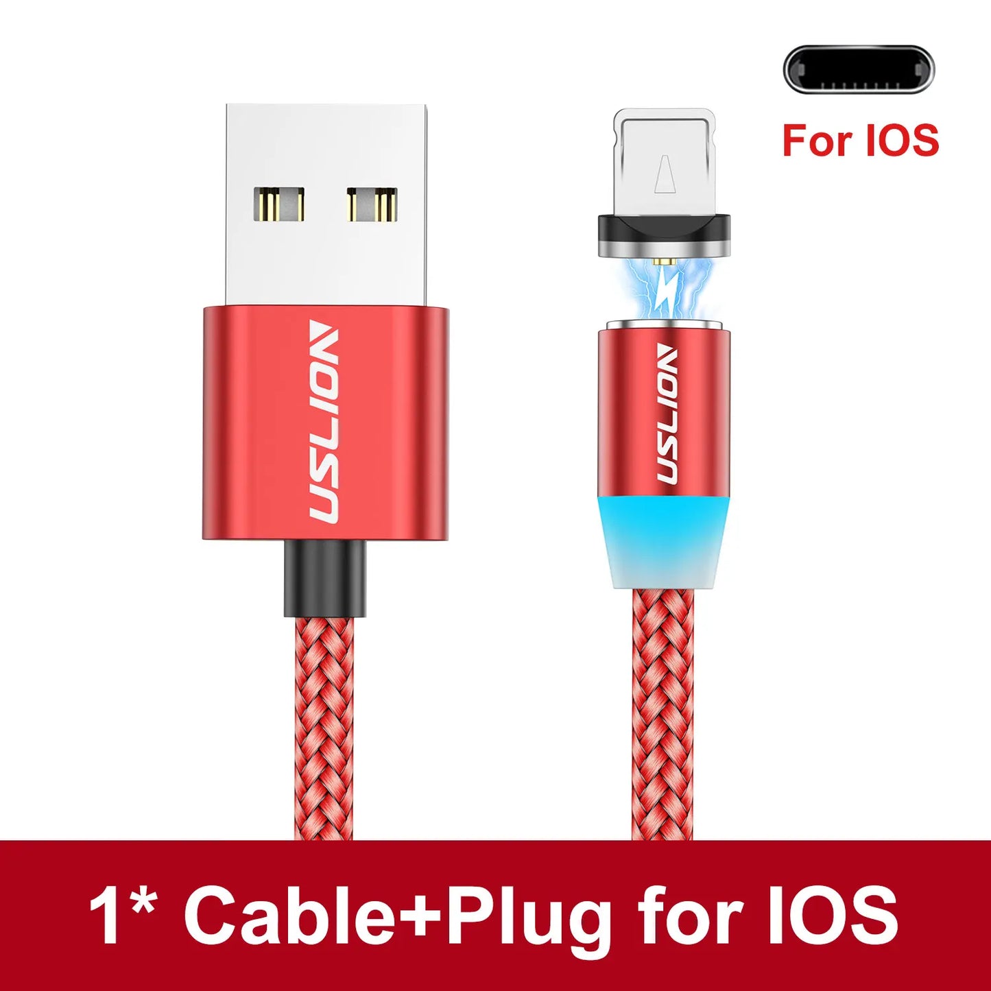 Cable Magnético USB Tipo C Micro USB iPhone Carga Rápida Transferencia Datos LED