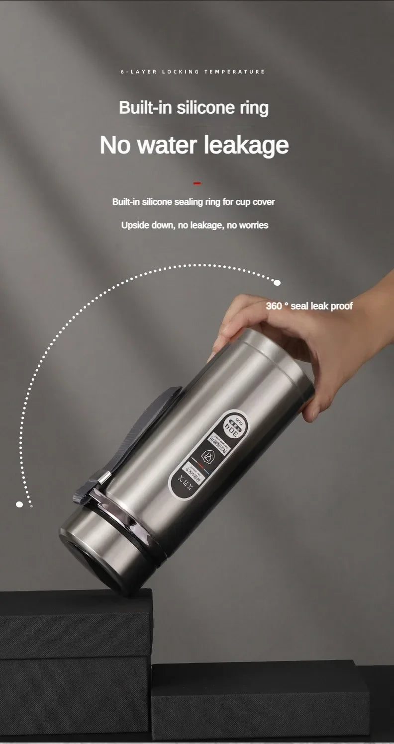 Insulated Thermos: 500ml to 1 Liter, Digital Temp Display