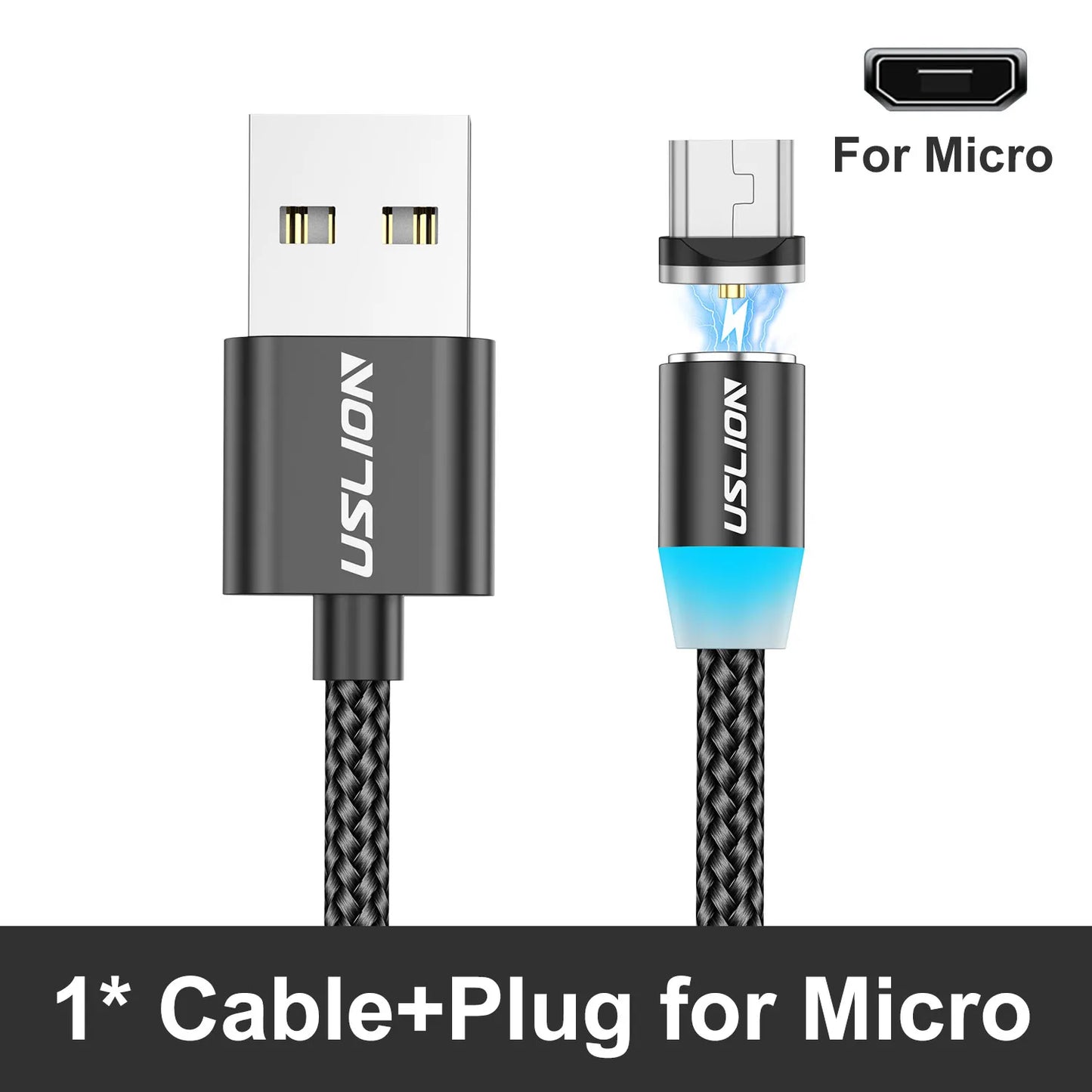 Cable Magnético USB Tipo C Micro USB iPhone Carga Rápida Transferencia Datos LED