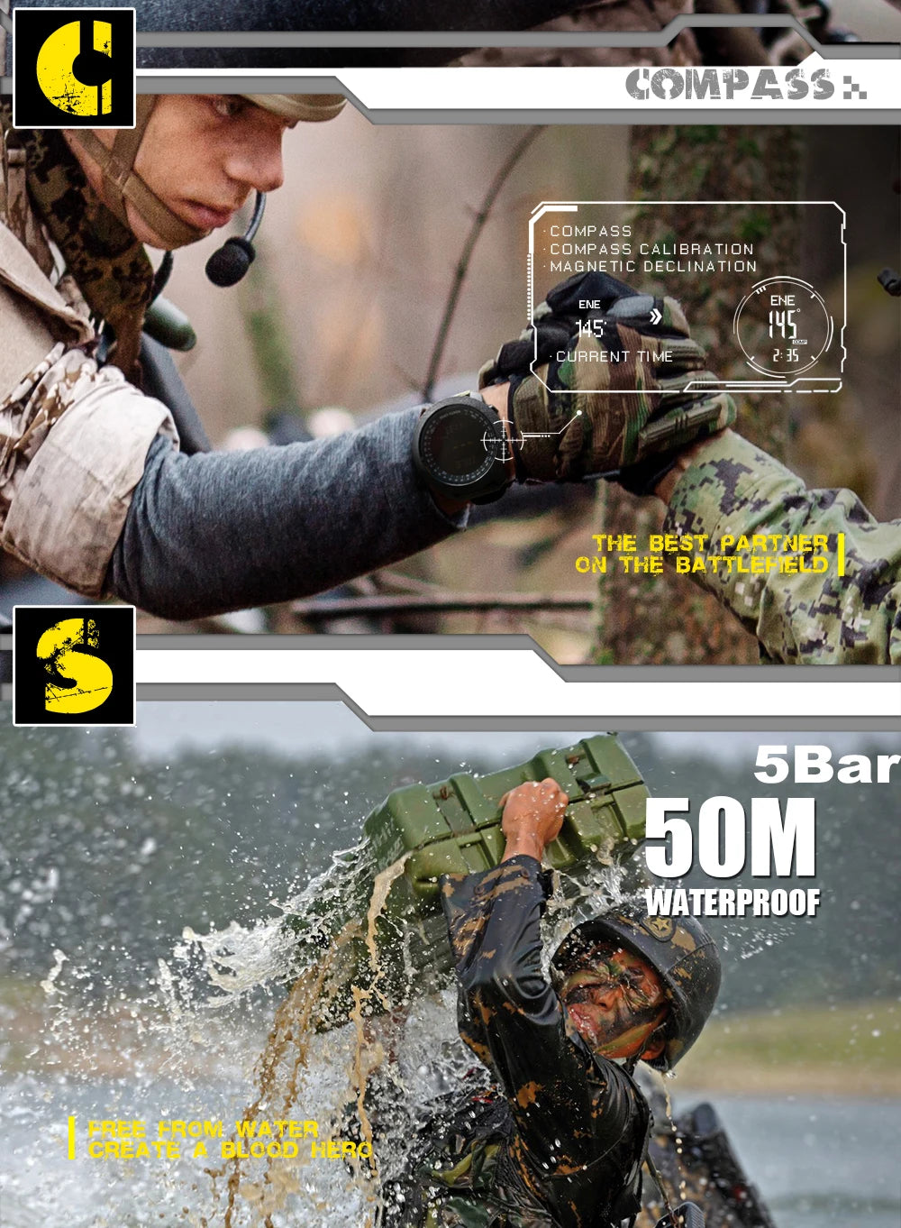 Men's Multi-Function Sports Watch: Altimeter, Barometer, Compass