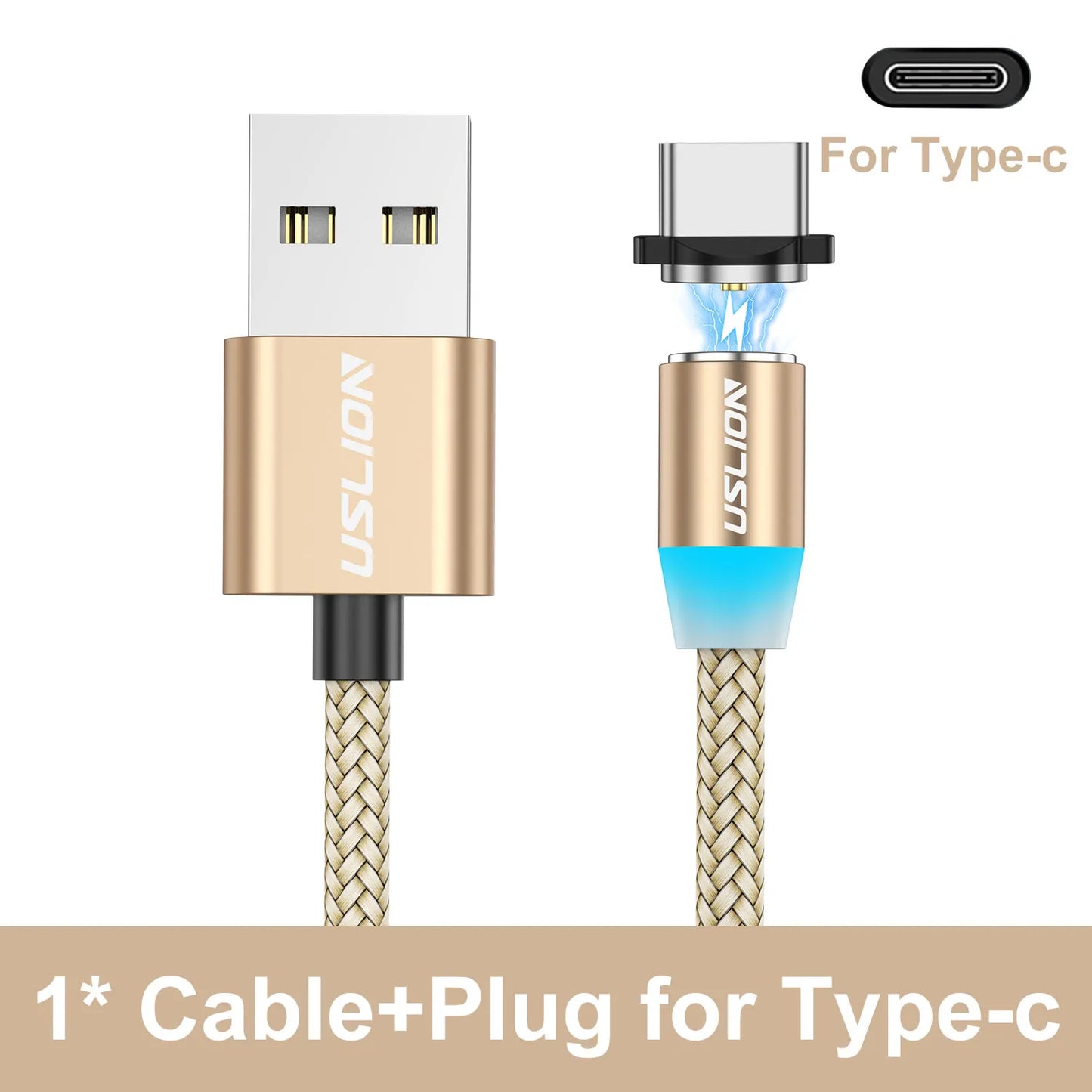 Cable Magnético USB Tipo C Micro USB iPhone Carga Rápida Transferencia Datos LED