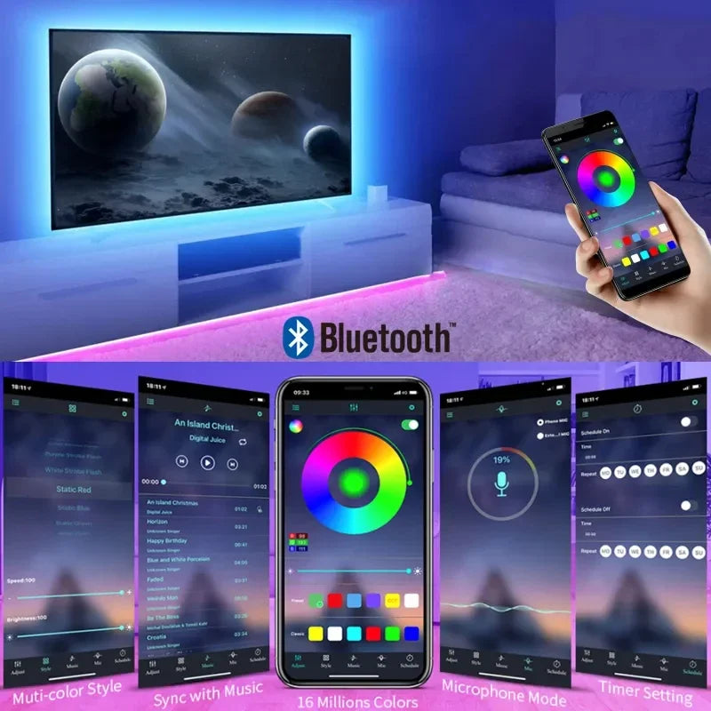 USB & App Controlled LED Strip Lights for Home Decor
