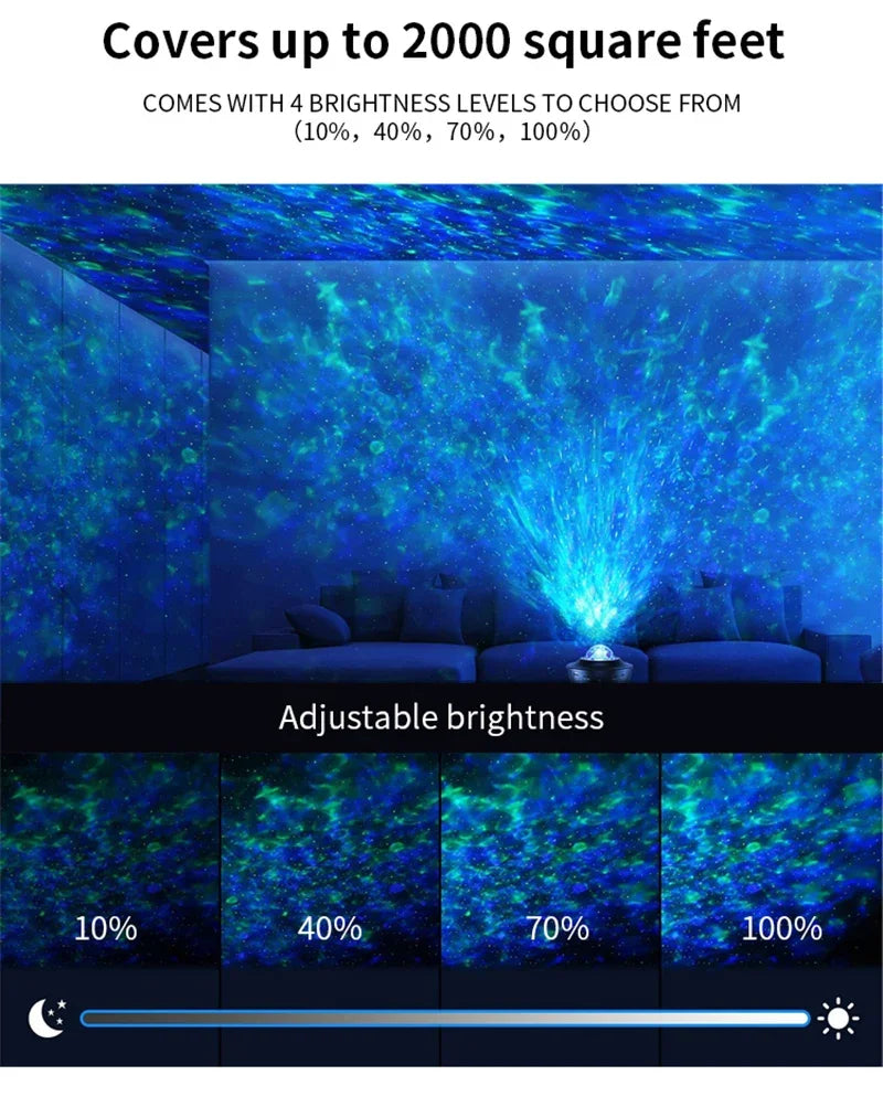 LED Galaxy Projector Night Light with Bluetooth Music Player
