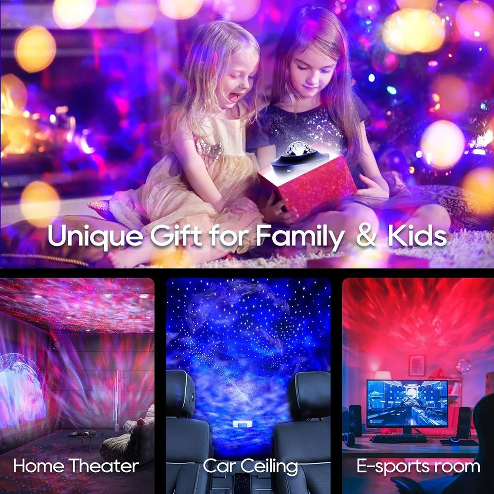 LED Galaxy Projector Night Light with Bluetooth Music Player