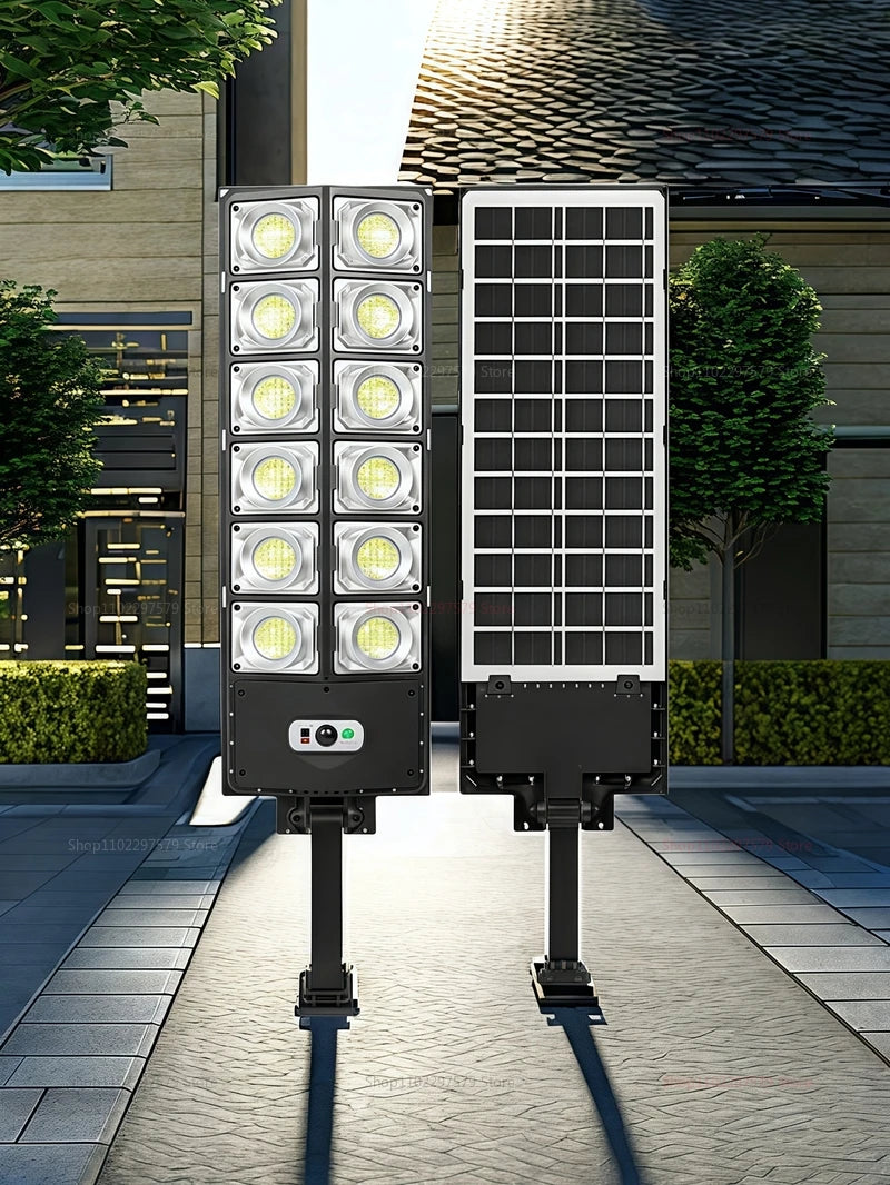 Luz LED Solar Exterior con Sensor de Movimiento, Impermeable, 3 Modos, Control Remoto