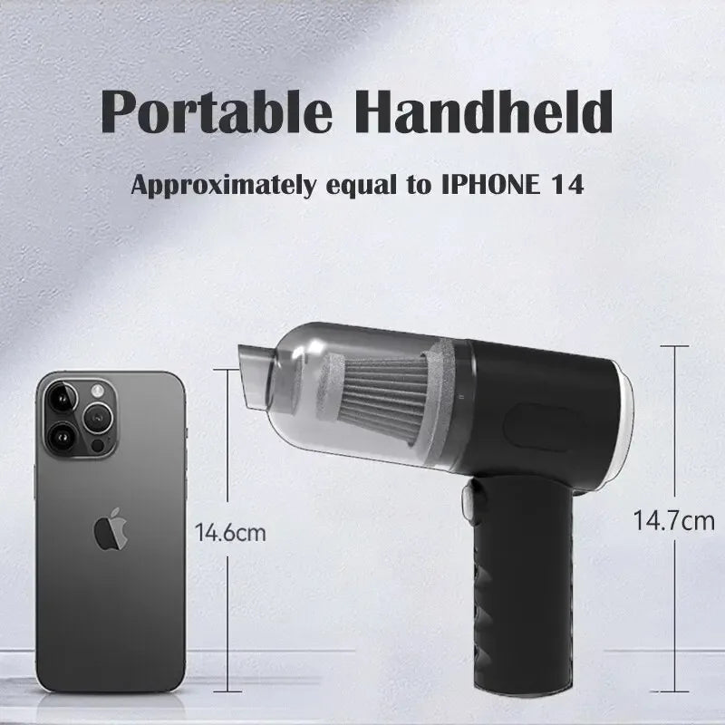 Portable Car Vacuum: USB Rechargeable, Wet & Dry
