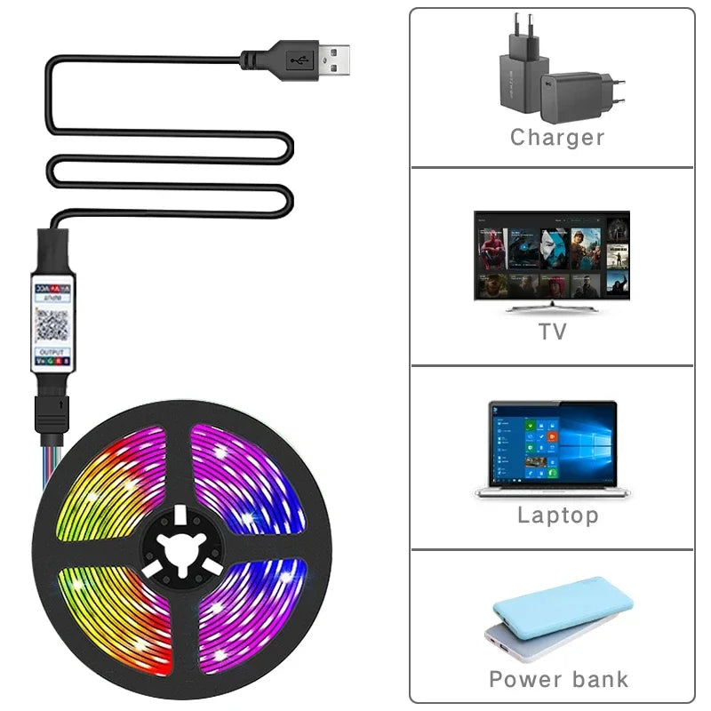 USB & App Controlled LED Strip Lights for Home Decor