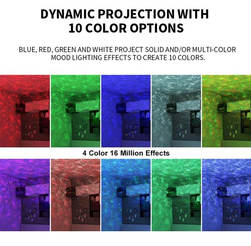 LED Galaxy Projector Night Light with Bluetooth Music Player
