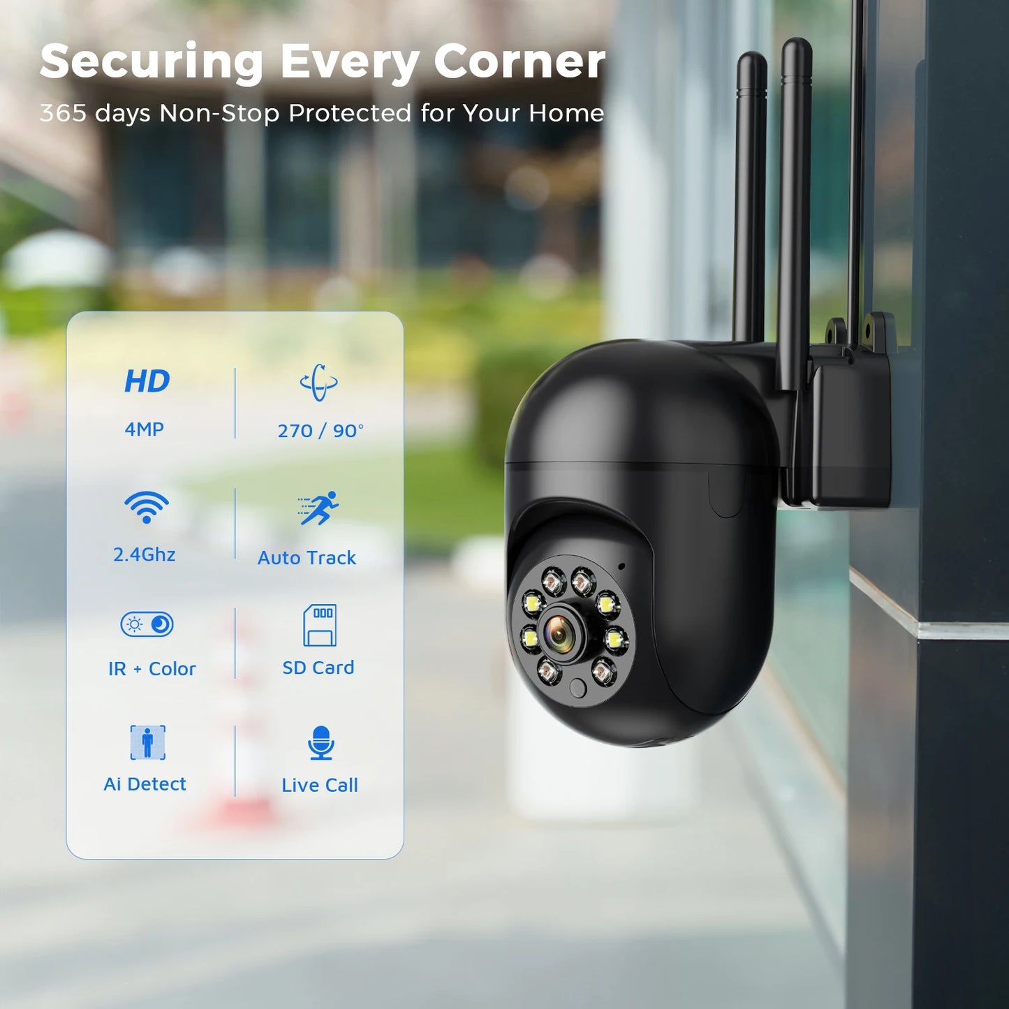 Smart Wireless Security Camera with AI Tracking