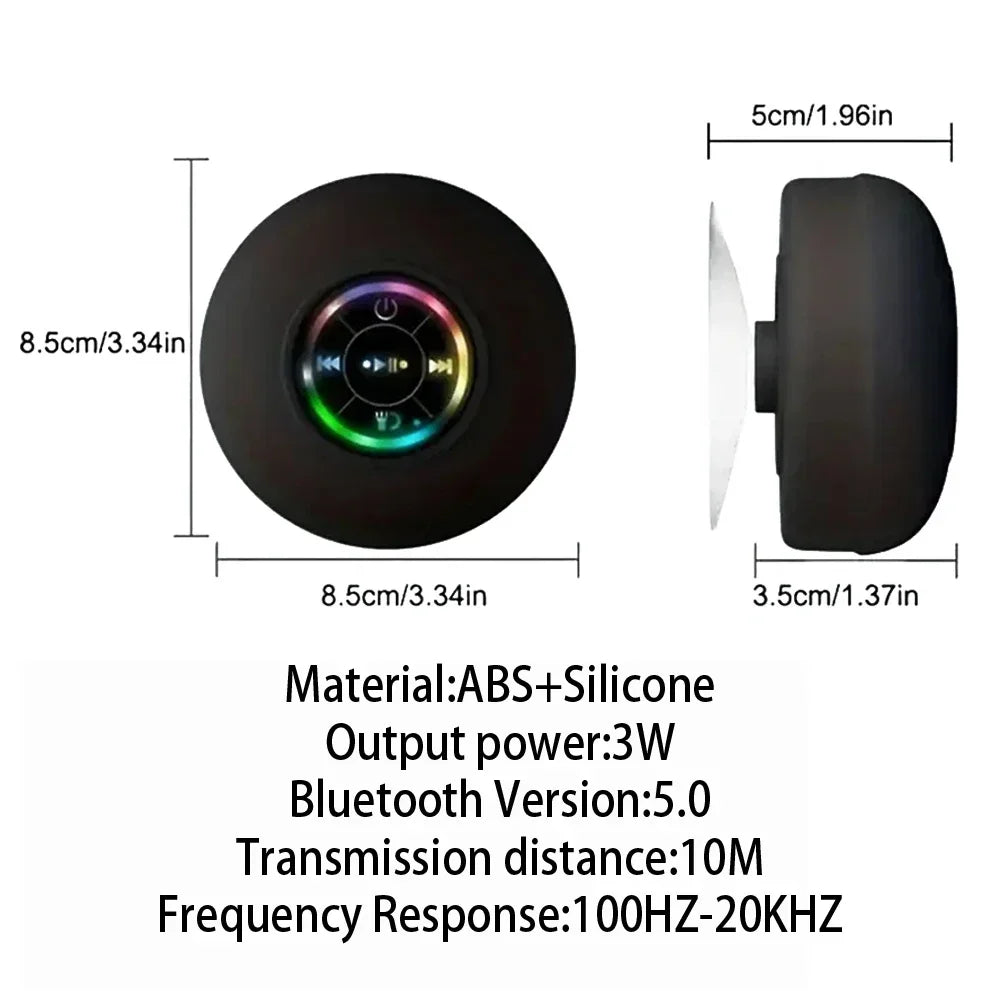 Portable Bluetooth Shower Speaker with Suction Cup