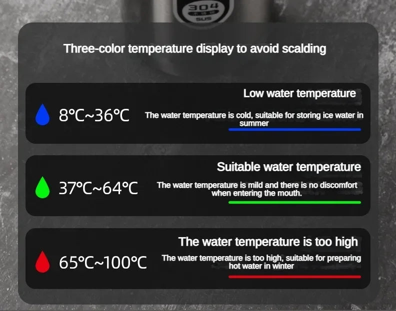 Insulated Thermos: 500ml to 1 Liter, Digital Temp Display