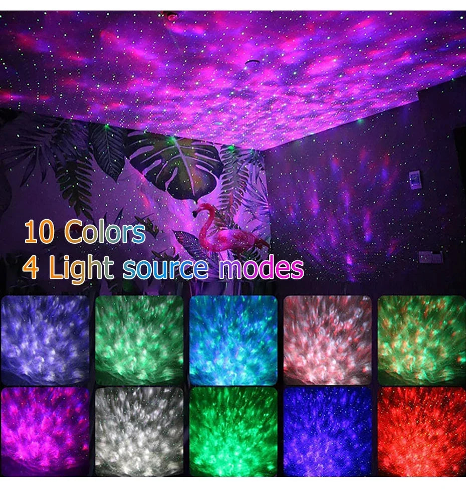 LED Galaxy Projector Night Light with Bluetooth Music Player
