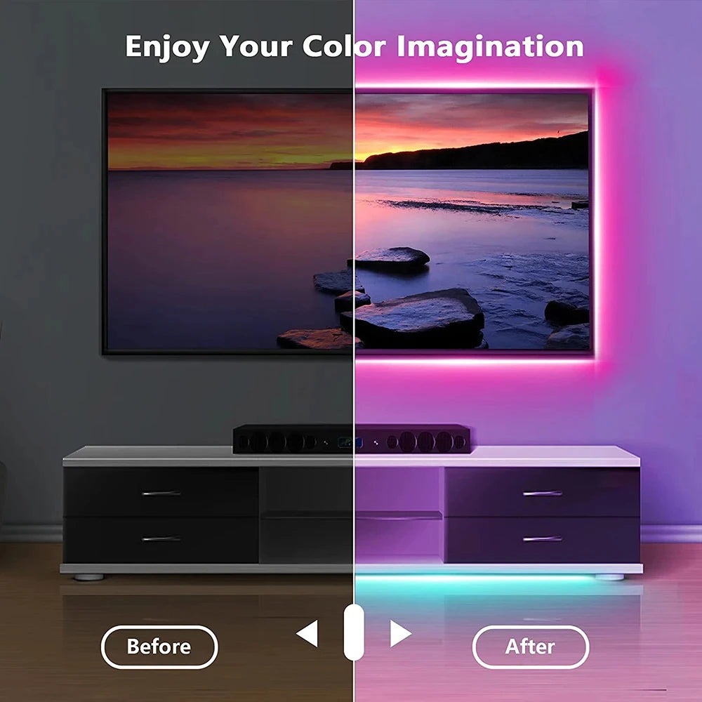 RGB LED Strip Lights with USB & Remote
