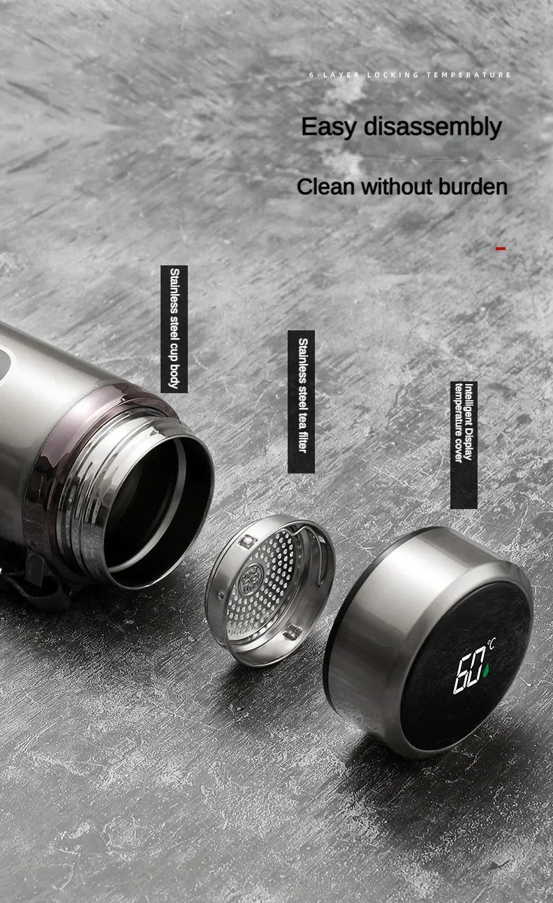 Insulated Thermos: 500ml to 1 Liter, Digital Temp Display