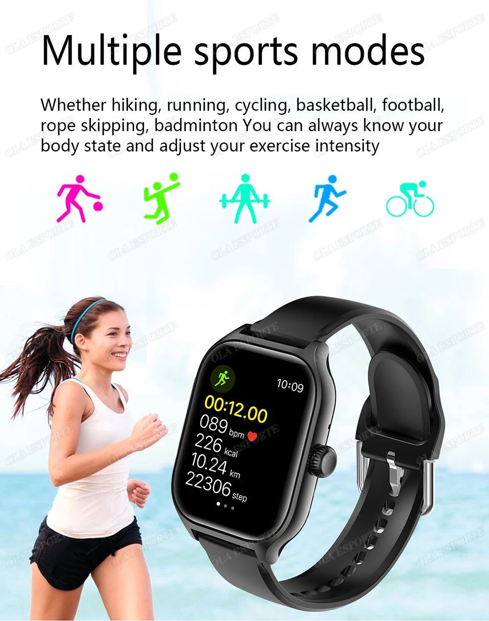 Smartwatch 1.83 Pulgadas HD con Llamada Bluetooth y Modos Deportivos Compatible con iOS y Android