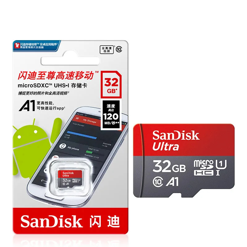 High-Speed microSD Card (64GB, 32GB, 16GB, 128GB) with Adapter