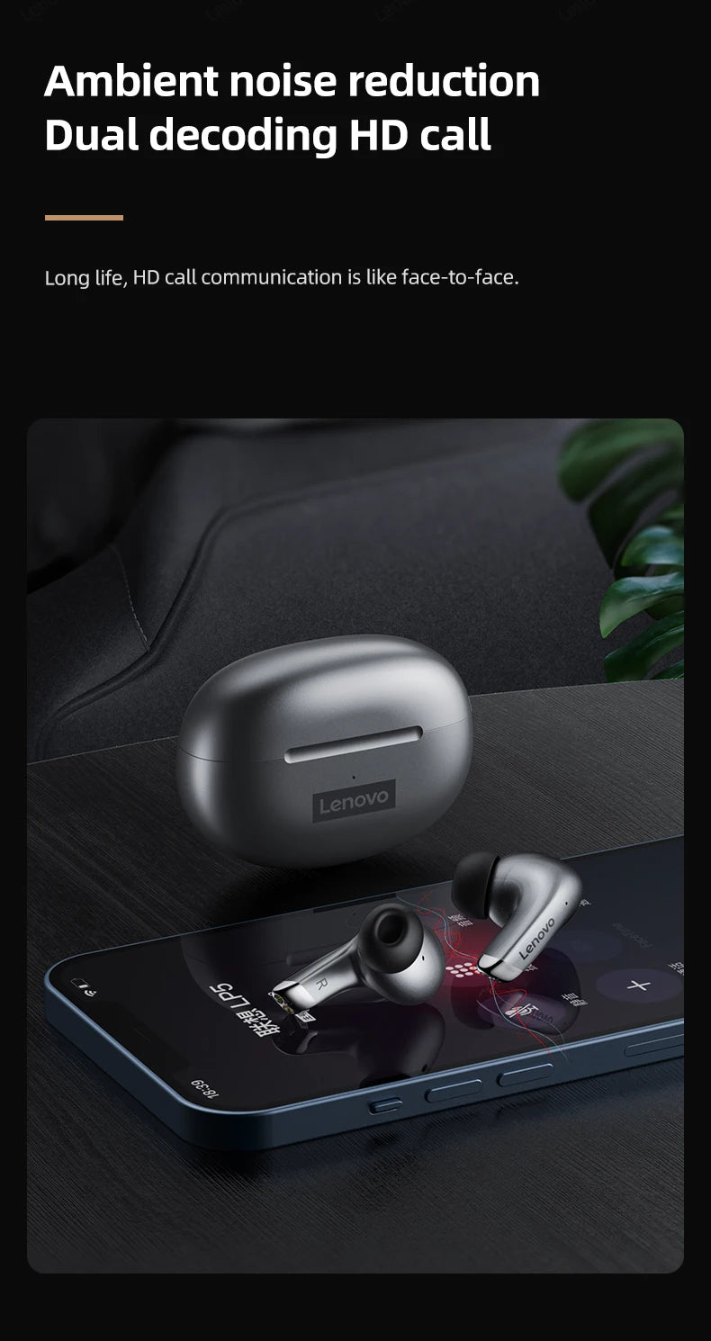 Audífono Inalámbrico Lenovo LP5 TWS Bluetooth Dual Modo Gaming Llamada HD Micrófono