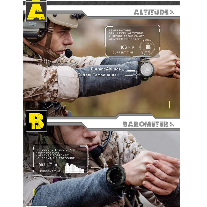 Men's Multi-Function Sports Watch: Altimeter, Barometer, Compass