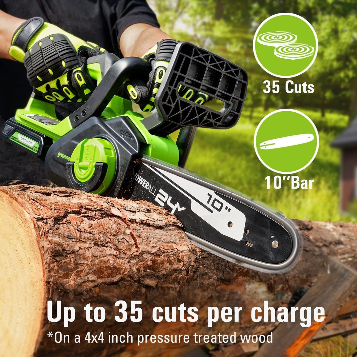 24V Cordless Chainsaw & Pole Saw Combo Kit - Battery and Charger Included
