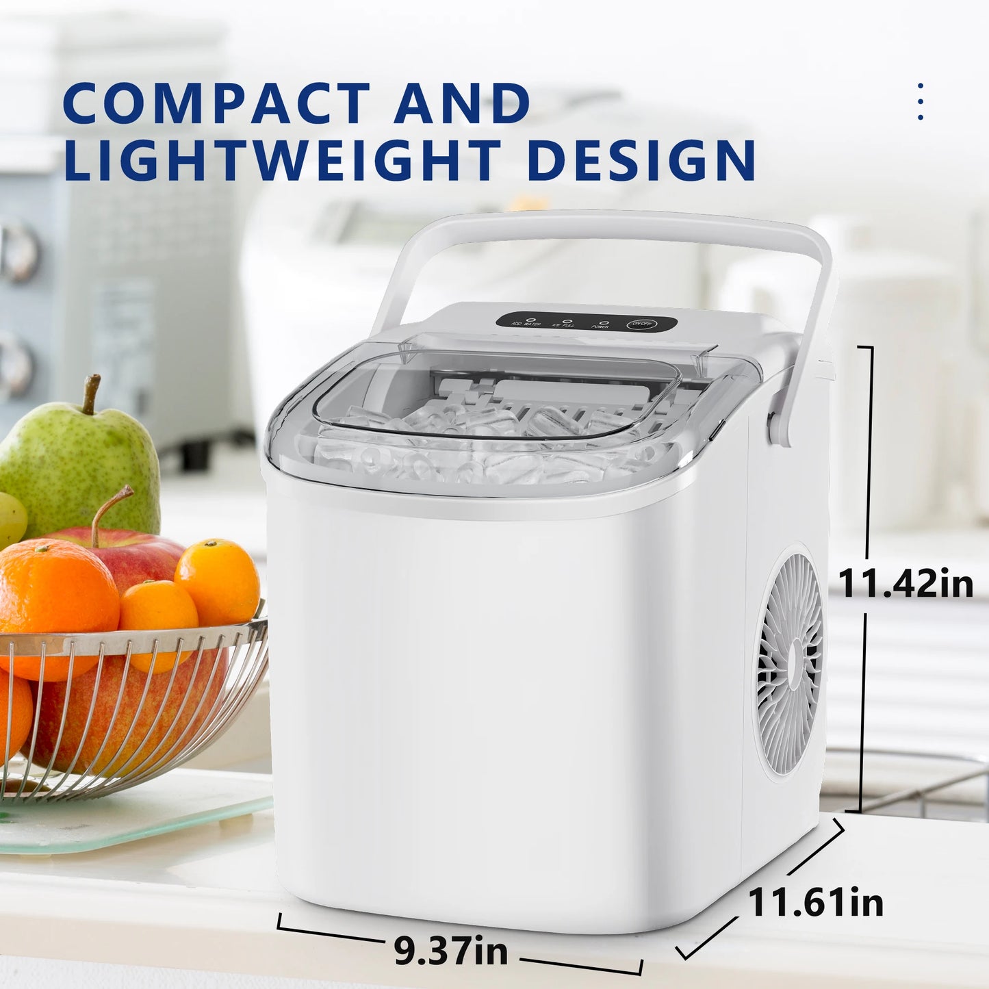 Fast Countertop Ice Maker with Ice Scoop