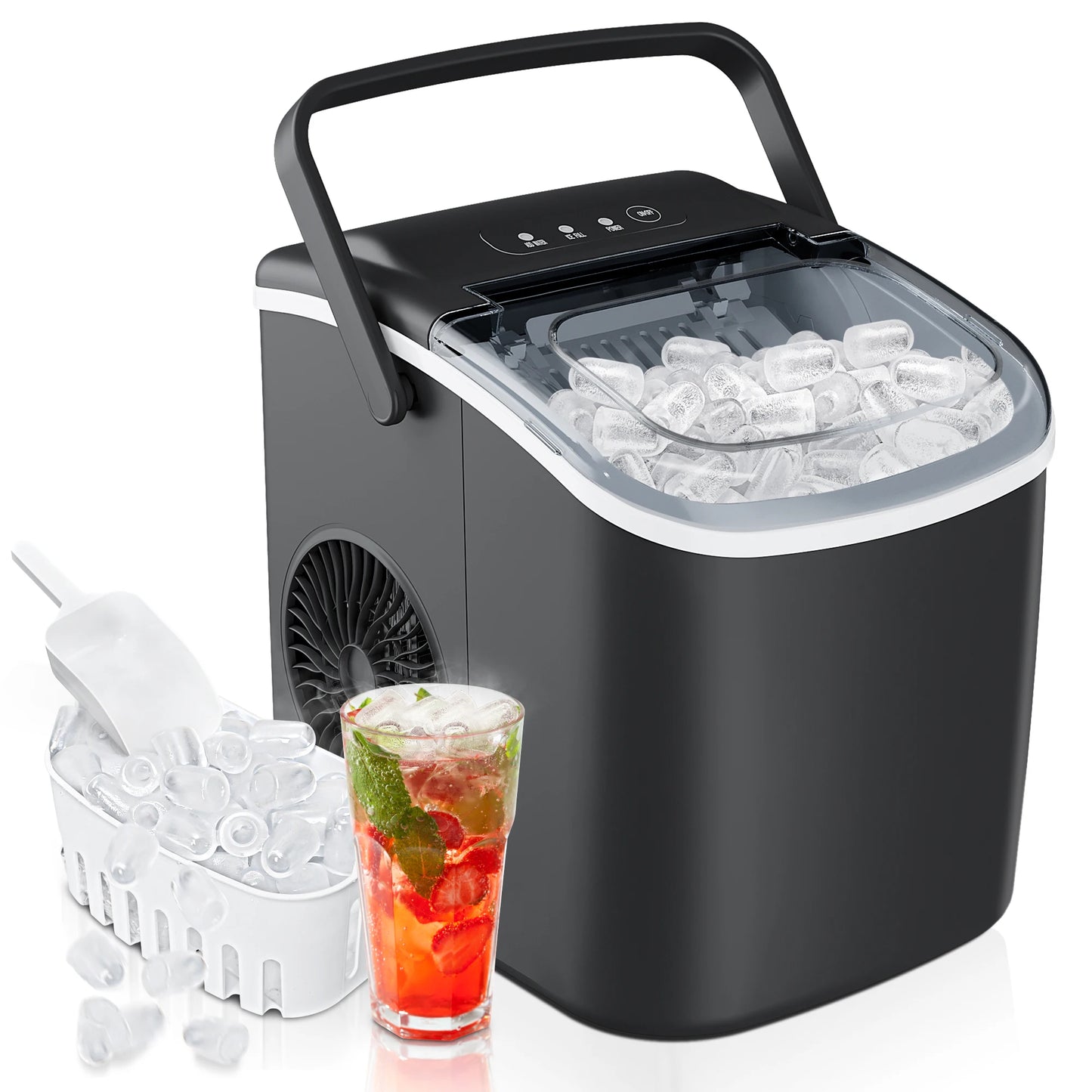 Fast Countertop Ice Maker with Ice Scoop