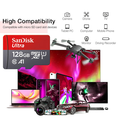 High-Speed ​​microSD Card (64GB, 32GB, 16GB, 128GB) with Adapter
