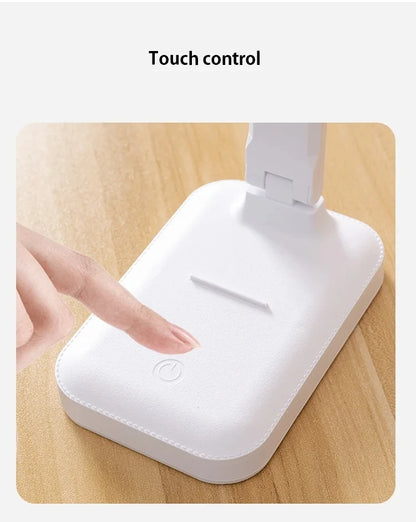 Lámpara de Mesa LED Plegable, Regulable Táctil, Recargable USB, con Protección Ocular