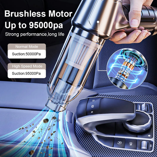 Wireless Car Vacuum: 95000PA Suction